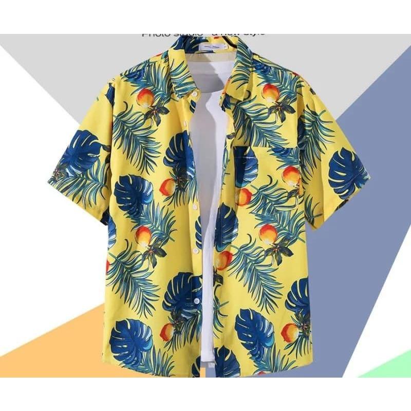 Men's Casual Shirt Printed Short-sleeved Shirt Suitable for Outdoor Sports