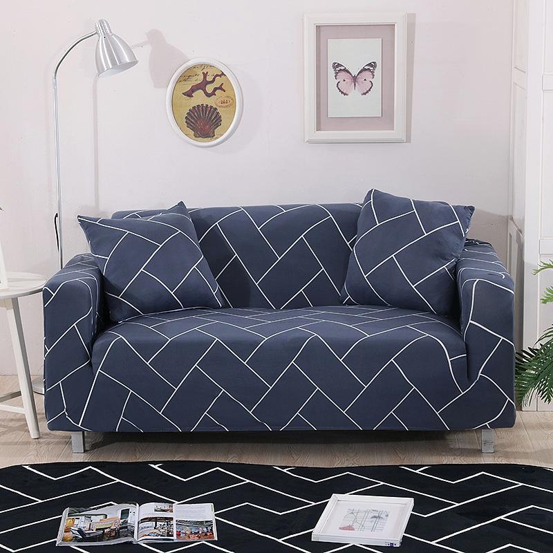 1pc Stretch Printed Sofa Couch Cover with Elastic-band, Furniture Protector Sofa Slipcover for Bedroom Office Living Room