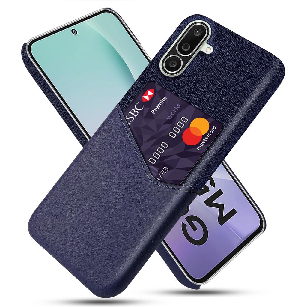 For Samsung Galaxy M56 5G Case PU Leather Cloth Texture Hard PC Phone Cover with Card Holder