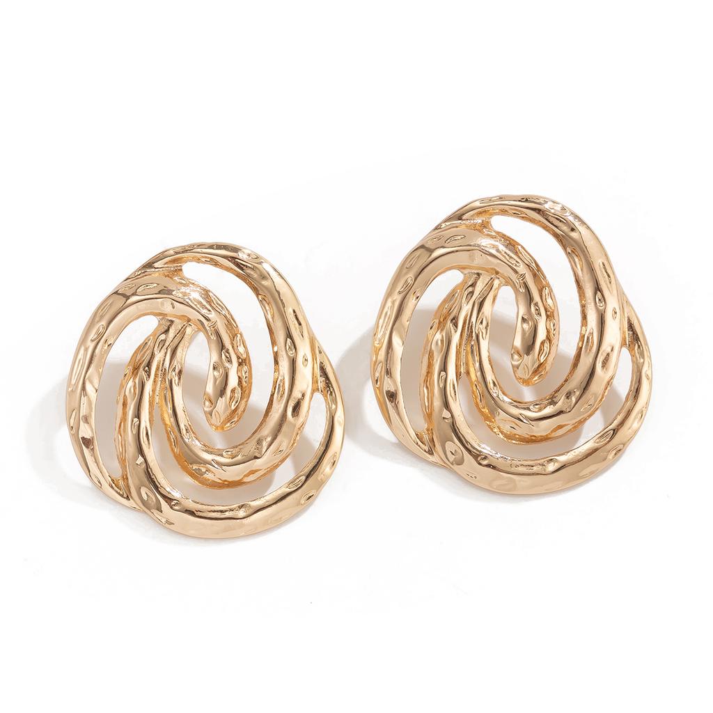 Ingemark Einzigartige Punk Hohl Geometrisch Spiral Kreis Stecker Ohrringe für Damen Mädchen Mode Retro Piercing Ohrring Party Schmuck