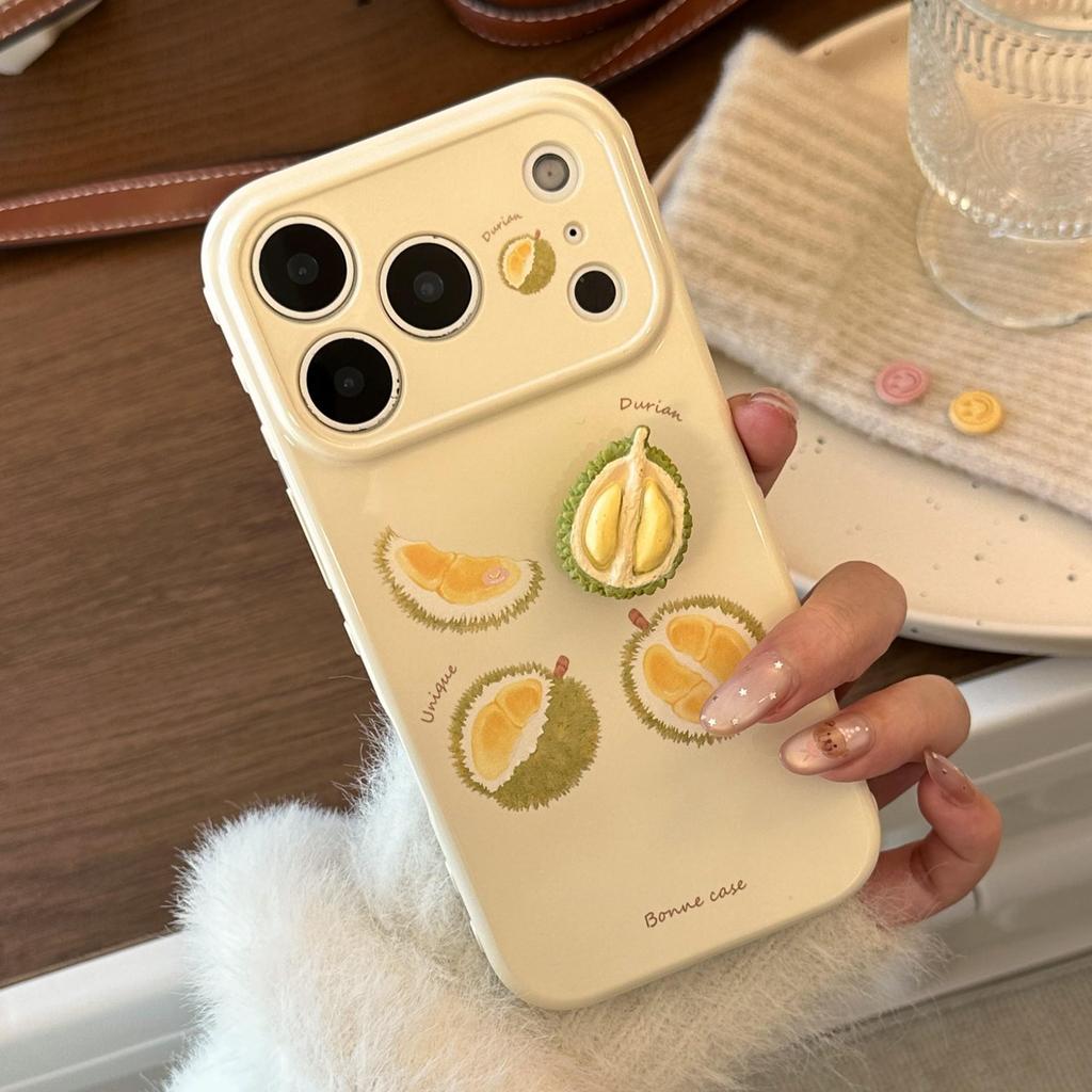Creative Durian Phone Case for iPhone 16, iPhone 17, and iPhone 17 Pro Max