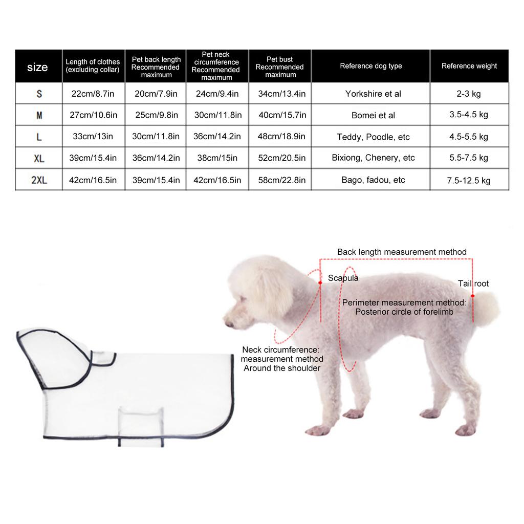 Dog Raincoat Transparent Soft Frosted Pet Waterproof TPU Cape with Hood for Outdoor Walking Playing