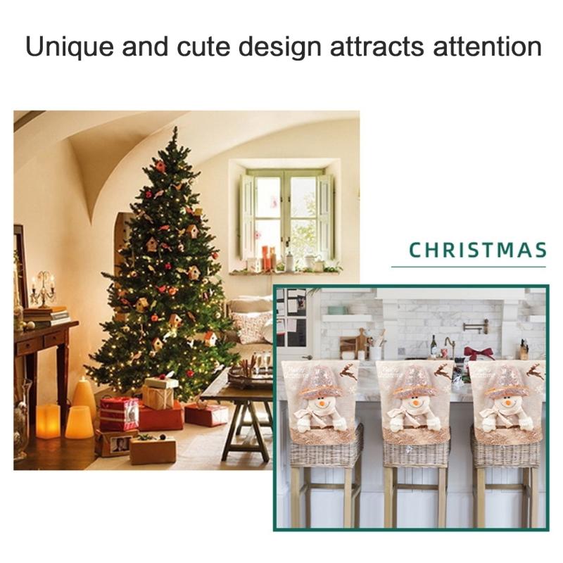 Christmas Chair Slipcovers in Santa Hat Chair Cover for Holiday Festivitys Dropshipping