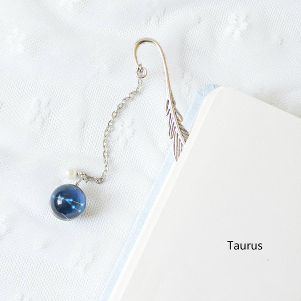 Creative Luminous Metal Book mark Bookmark Bookmark Pendant 12 Constellation Noctilucent Bookmark Taurus