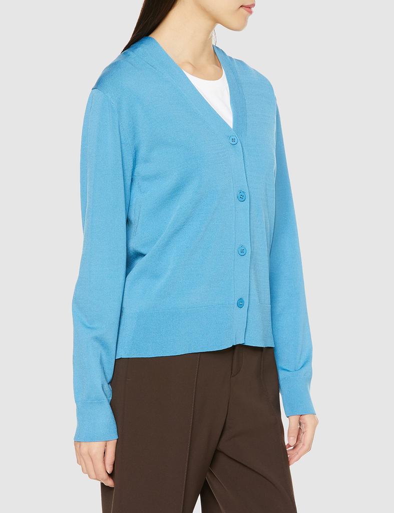 Mira Owen Size Size 1 Women's High-Gauge V-Neck Cardigan, 09WND231091, Blue,