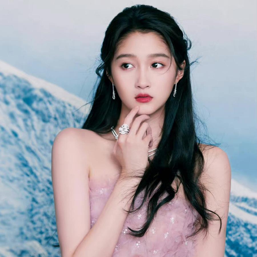 18k zircon horseshoe fringed stud earrings, high-end light luxury earrings, fashionable simple earrings, women's