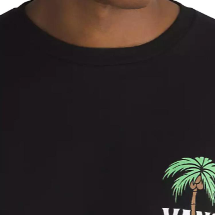 New Vans Down Time T Shirts Men's Black VN000G64BLK