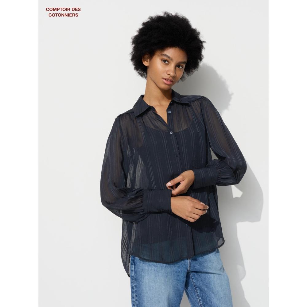 

UNIQLO JAPAN рубашка в прозрачную полоску
