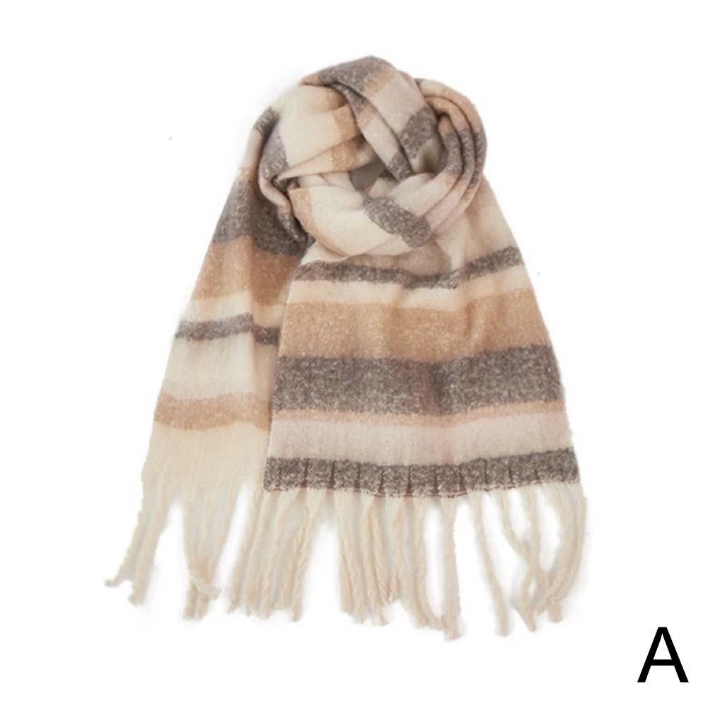 

Осенне-зимний имитация кашемира клетчатый шарф для мужчин модный длинный женский теплый усиление Ne I1T5 khaki-One size