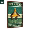 HomeSplashProDecor Sea Turtle Bathroom Sign - Vintage Tin Humor Art - Shower Room/Home - Eco-Friendly Design