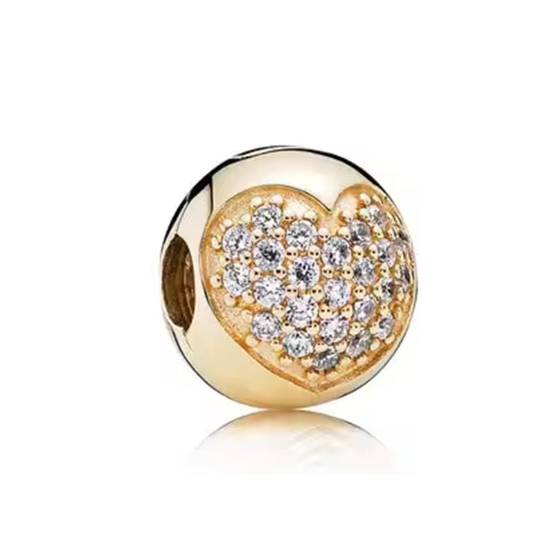 Sparking Gold Plated Charm Beads Pendant Fit Original Snake Copper Bracelet Necklace Beads For Diy Jewelry Women Gift