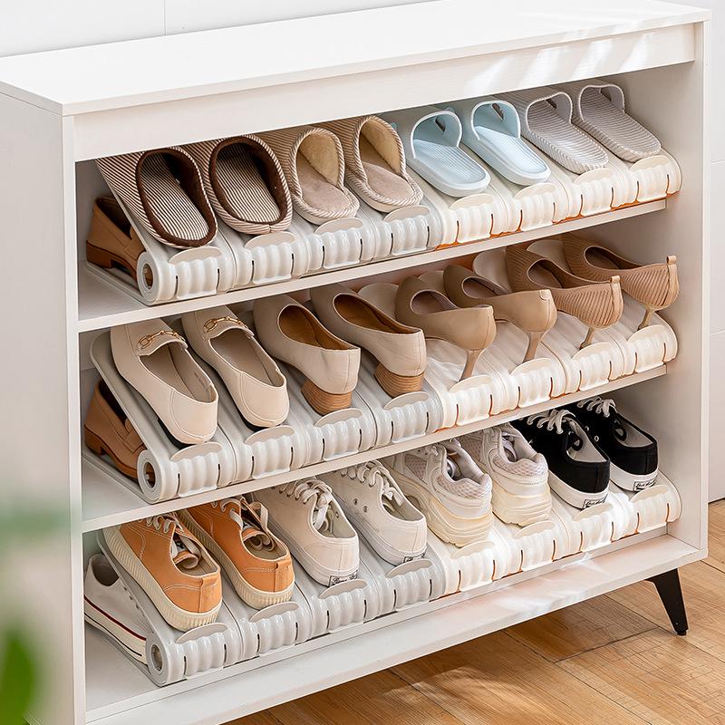 Adjustable Multi-Tier Shoe Rack: Space-Saving Foldable Shoe Storage Gadget