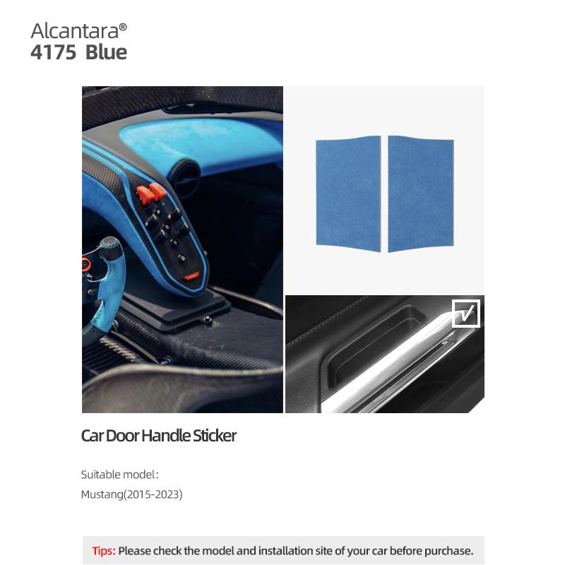 For Ford Mustang GT 2015-2025 Made of Alcantara Car Interior Door Pull Handle Panel Trim Anti-Scratch Sticker Tuning Accessories
