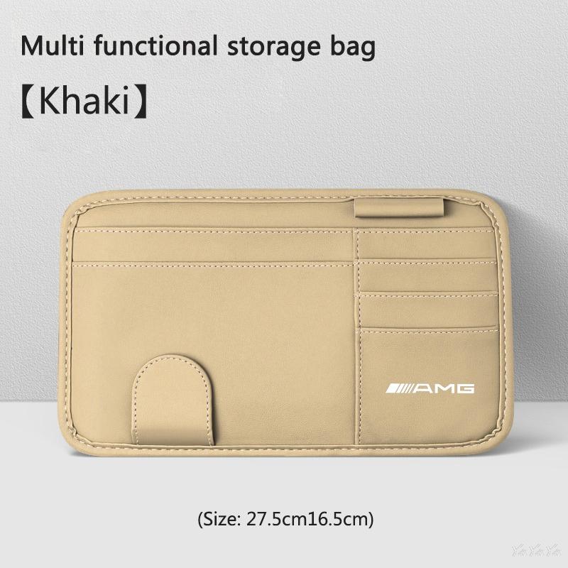 Car Sunshade Multi-function Storage Bag Auto Interior Accessories For Benz AMG W204 W205 W203 W211 W212 W213 W201 W210 stickers JR9