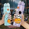 1PC Astronaut Planet Outer Space Layout 750ml Color Plastic Water Bottle Leakproof Flip Straw Lid For Sports Office Home Use