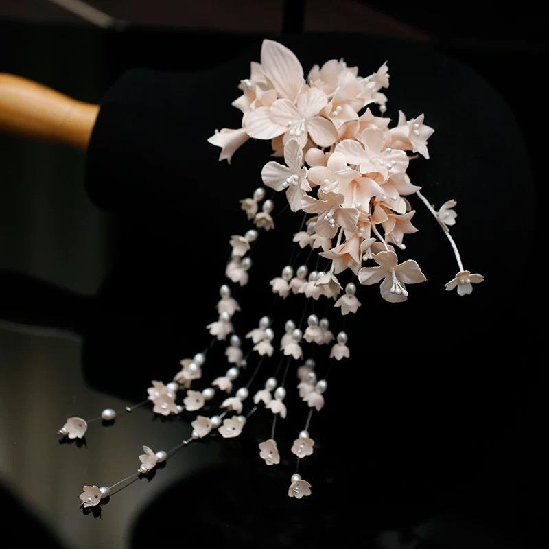 Korean Style Headdress Convallaria Flowers Handmade Tassel Hairpin Vintage Wedding Dress Hair Accessories Mori Bridal Accessories Wedding Headwear