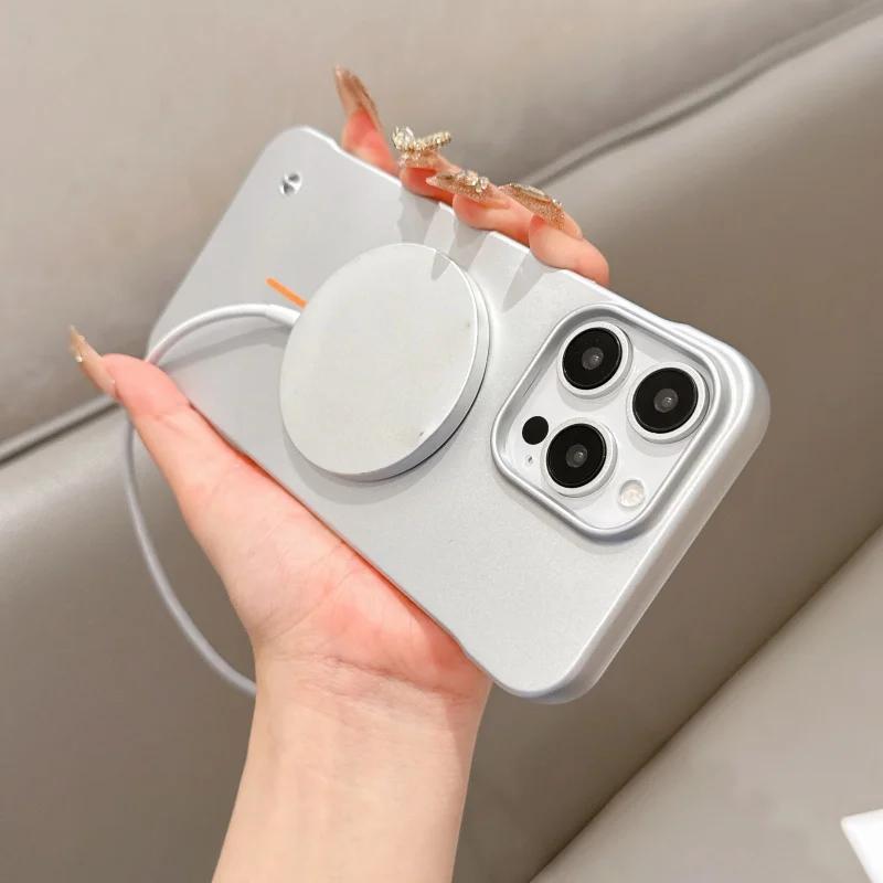 Slim PC Hard Frameless Borderless Case For iPhone 16 Pro Max 15 Plus 14 13 12 11 Phone Magsafe Wireless Charging Magnetic Cover