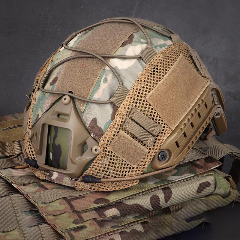 1 PC Multicam Tactical Helmet Cover for Fast MH PJ BJ OPS-Core Helmets Fast Helmet Protector Elasticated Cord with Elastic Cord