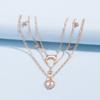 Alloy necklace long crystal necklace jewelry women's niche high-end love moon collarbone chain