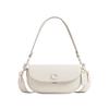 Coach EMMY 23 Brand Logo Logo Push Lock Closure Cow Leather Saddle Bag Hand Shoulder Bag Medium Size Women's White