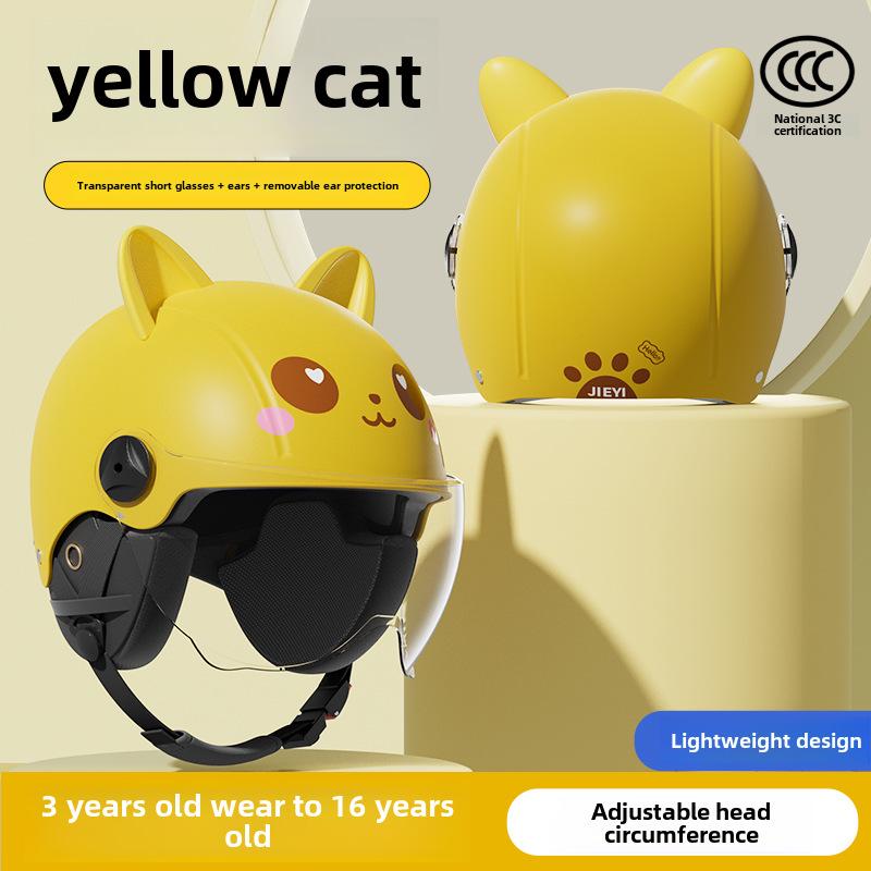"3C Certified Kids' Winter Motorcycle Safety Helmet - Electric, Warm, Half-Helmet for Boys & Girls"