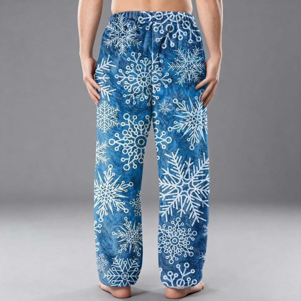 Pánské flanelové kapsové ležérní kalhoty, ležérní kalhoty s potiskem kapes, domácí spací kalhoty