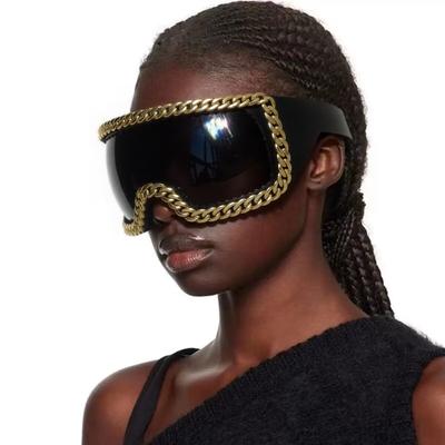 Retro Futuristické Kovové Řetízkové Punkové Sluneční Brýle Pro Ženy Stylové Nadrozměrné Brýle Unisex Módní Sluneční Brýle