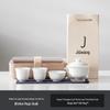 Mutton-fat Jade Ceramic Travel Tea Set
