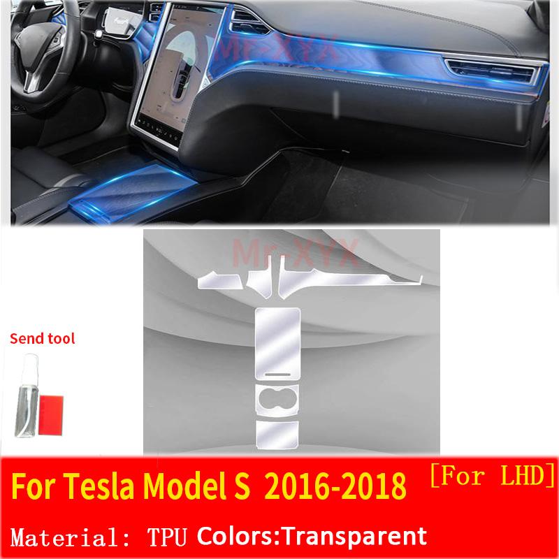 For Tesla MODEL 3 Y X S 16-22 Car Interior Center Console Transparent TPU Protective Film Anti-scratch Repair Accessories
