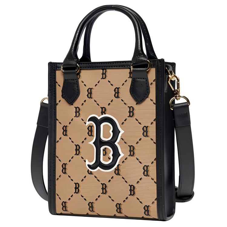 New MLB Polyester Tote Bag, Shopping Bag, Handbag, Shoulder Bag, Crossbody Bag Mini Women's Khaki 7ACRM062N-43BGS