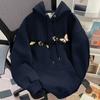 Ladies Butterfly Printed Fleece Hoodie American Retro Letter Decoration Hooded Coat Winter Loose Fashion Women's Top
