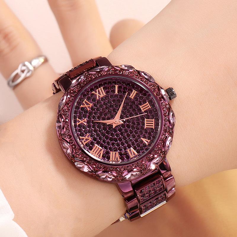 High-Value Gypsy Women'S Watch Light Luxury Diamond-Encrusted Waterproof Steel Belt Quartz Watch