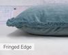 Housse de coussin - PAOLETTI - Freya - 45x45cm - Duck Egg Blau - Bords à franges en coton