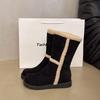 British Snow Boots Women's 2025 Autumn and Winter New Thick-soled Versatile Velvet Thickened Short Boots Medium Boots