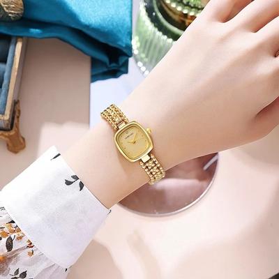 Hochwertige Damen Goldarmbanduhren Luxus Quarzuhren Perlen Gliederarmband Armbanduhren Damenuhr Geschenke Relógio Feminino