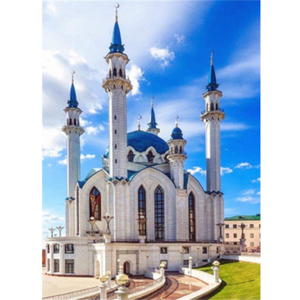 HUACAN Diy 5d Diamant Malerei Muslimischen Diamant Stickerei Kreuz Stich Tempel Strass Bilder Mosaik Dekoration Hause