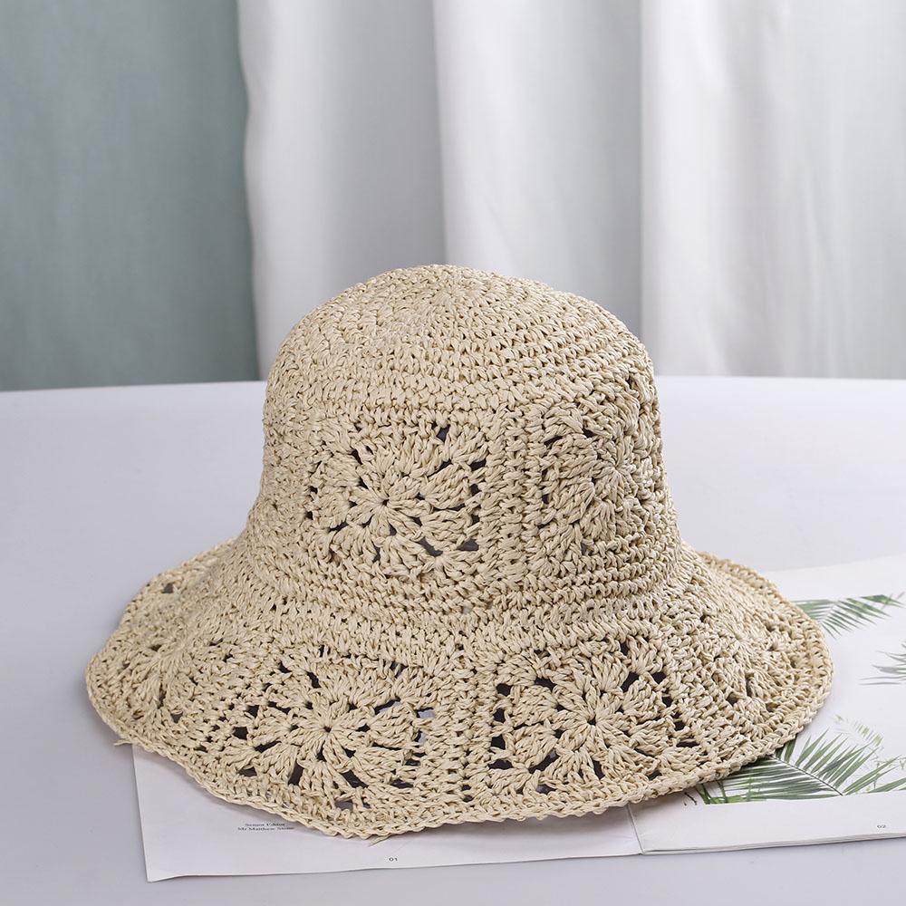 2023 Womens Straw Hats crochet hat bucket hat UV Protection Sun Visor Beach Hats Women Visors Foldable Female Summer Sun hat
