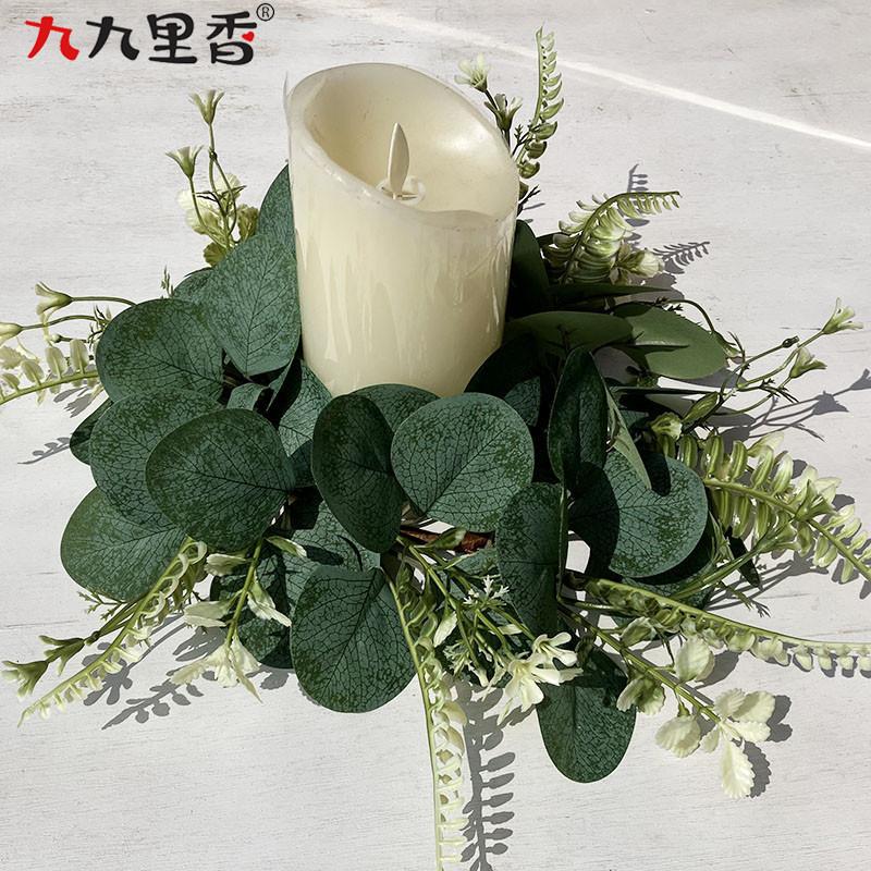 American Spring Simulation Wreath Candle Wreath Eucalyptus Wreath Eucalyptus Leaf Wreath Dining Table Money Leaf Wreath