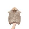 Children's V-Neck Cardigan Vest - Knit Wool Sweater for Babies and Toddlers, Solid Color, Perfect for Spring and Autumn.