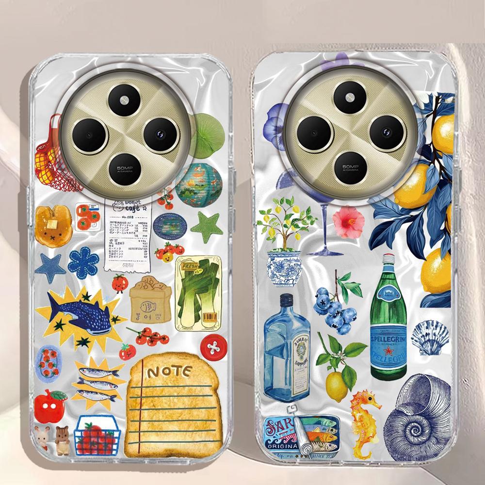 Seaside Scenery Wine Lemon Phone Case for Xiaomi Redmi Note 14 13 12 11 11S 10 9 10S Pro A5 A3 A4 A3X 9C 13C 14C 9C A1 A2 Cover