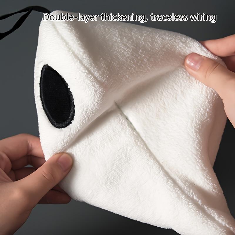 1pc Halloween Bathroom Hand Towel - Soft, Absorbent Coral Fleece, Black & White Spooky Design with Broomsticks & Pumpkins
