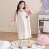 Girls' Princess Cotton Short-Sleeve Pajama Dress, Class A Safety Certified Sleepwear