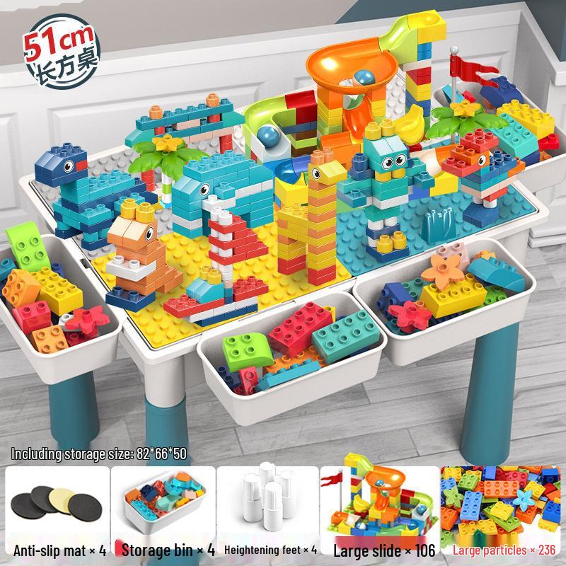 Children's Multifunctional Building Block Table for Early Education and Brain Training