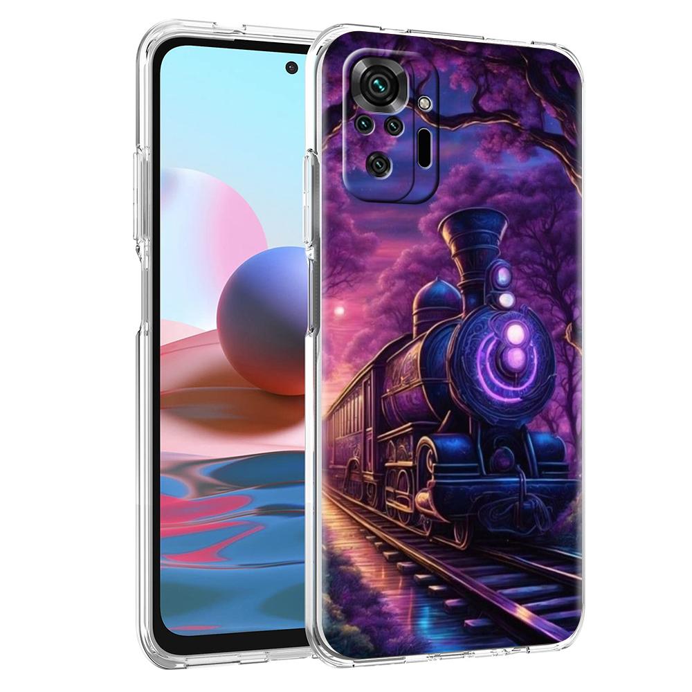 Train Phone Case Cover for Redmi Note 10 11 11T 7 8 8T 9 K40 Gaming 9A 9C Pro Plus Transparent Soft Shell Capas Coque Bags TPU