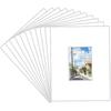 Prudiut 15 Pack 8x10 White Picture Mats, Frame Mattes for 5x7 Pictures Photo Frame Mat Core Bevel Cut Mat Board Show Kit for Photos, Prints, Artworks