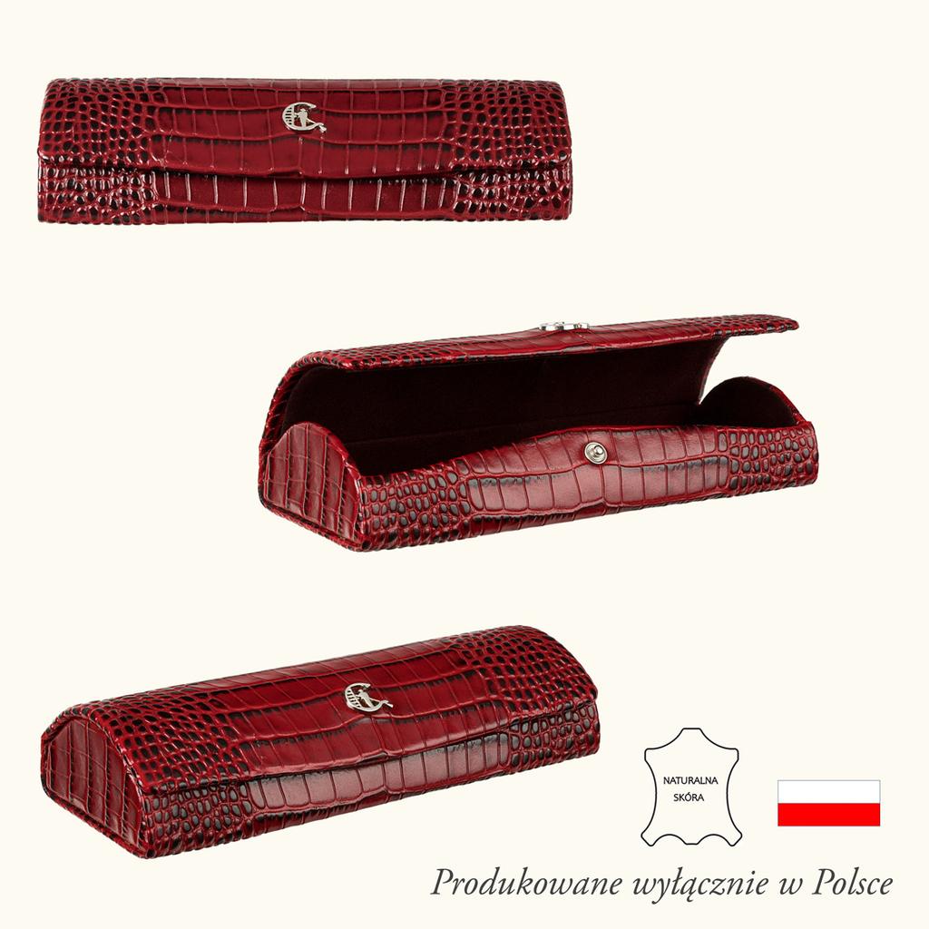 Canaletto Glasses Case Made of Natural Leather In Crocodile Pattern ED107s162