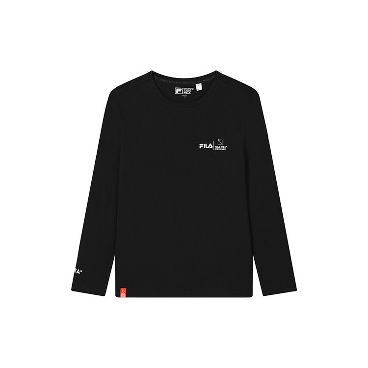 

FILA Fw22 Round Neck Simple Casual Comfortable Long Sleeve T-Shirt Men Tops Black F11M249212F-BK XL