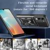 For vivo Y29s 5G/Y04 4G Case with Slide Camera Lid PC+TPU Kickstand Phone Cover