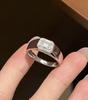 Men's Wedding Ring Emerald Cut D Color VVS Moissanite Platinum Plated Solid 925 Silver Bezel Setting Luxury GRA Certified