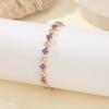 Charm Female White Rainbow Blue Green Pink Red Purple Zircon Stone Bracelet Gold Color Wedding Jewelry For Women